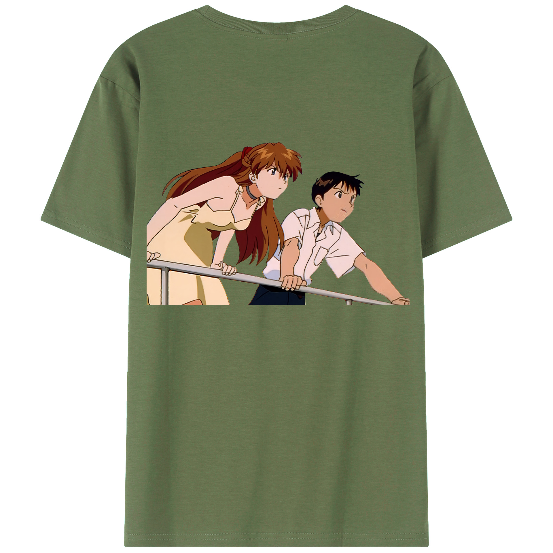 （画像用） EVA 新世紀エヴァンゲリオン 綿100％ メンズ半袖Tシャツ（バックプリント） 通気性